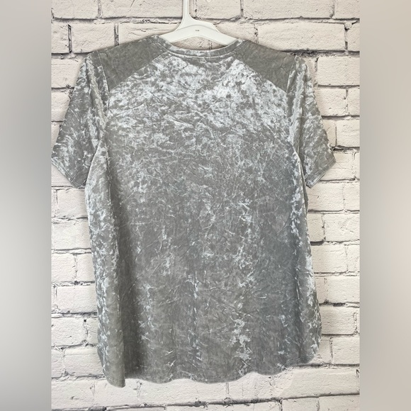 Faded Glory Silver Velvet Short Sleeved Top size 1X - Picture 7 of 7